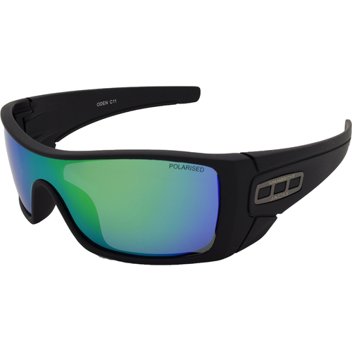 Mangrove Jacks Oden C11 Matte Black / Smoke w Green Revo Polarised Lenses