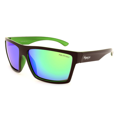 Mangrove Jacks Hoodlum C11 Matte Black / Green Revo Polarised Lenses