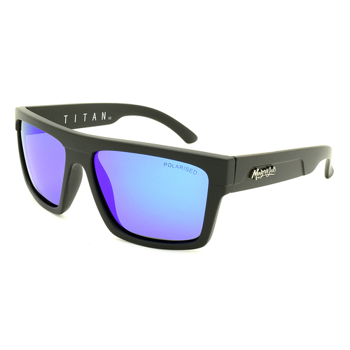 Mangrove Jacks Titan C2 Matte Black / Blue Revo Polarised Lenses