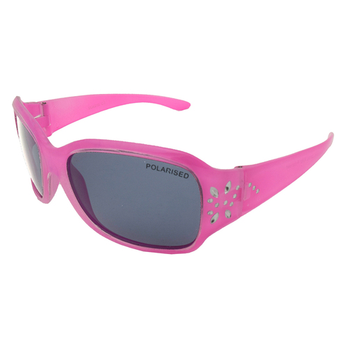 Mangrove Jacks Kids MJK018 C3 Crystal Pink w Silver Butterfly / Smoke Polarised Lenses