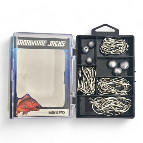 Natives Fishing Pack – Hooks, Sinkers, and Tackle Box for Native Australian Fish | Mangrove Jacks