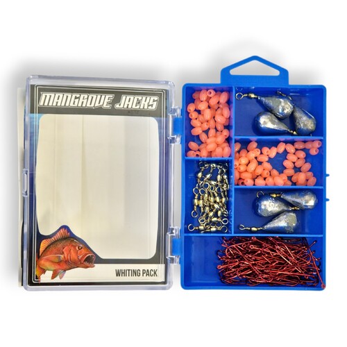 Whiting Fishing Pack – Hooks, Swivels, Sinkers, and Lumo Beads in Tackle Box | Mangrove Jacks