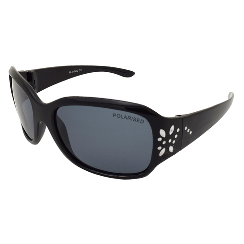 Mangrove Jacks Kids MJK062 C1 Matte Black w Silver Butterfly / Smoke Polarised Lenses