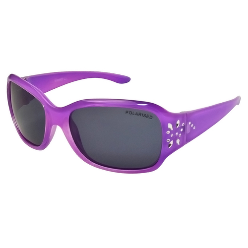 Mangrove Jacks Kids MJK062 C2 Crystal Purple w Silver Butterfly / Smoke Polarised Lenses