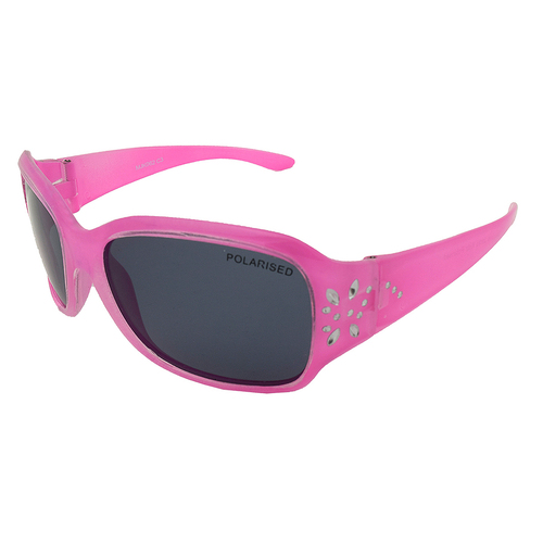 Mangrove Jacks Kids MJK062 C3 Crystal Pink w Silver Butterfly / Smoke Polarised Lenses