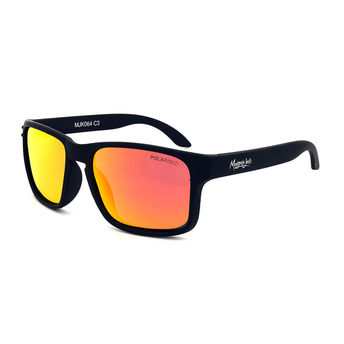 Mangrove Jacks Kids MJK064 C3 Matte Black / Red Revo Polarised Lenses