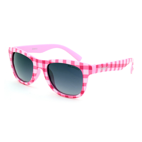 Mangrove Jacks Kids MJK068 C2 Pink, White Check & Pale Pink / Smoke Gradient Polarised Lenses