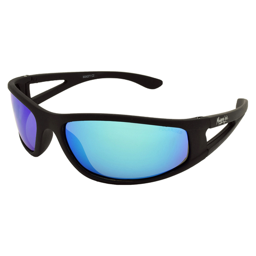 Mangrove Jacks Kids MJK071 C2 Matte Black / Ice Blue Revo Polarised Lenses