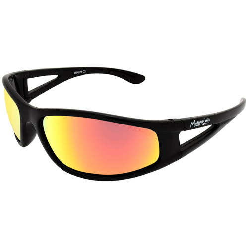 Mangrove Jacks Kids MJK071 C3 Matte Black / Red Revo Polarised Lenses