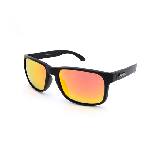 Mangrove Jacks Ned Kelly C3 Matte Black / Red Revo Polarised Lenses