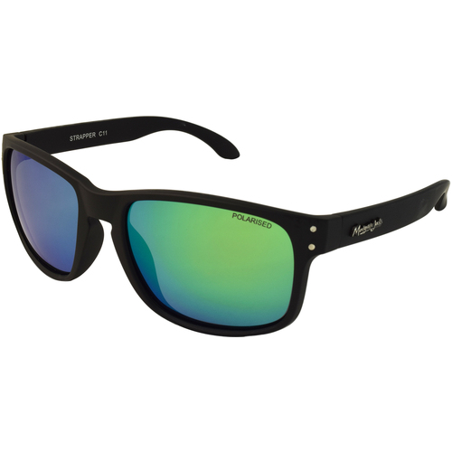 Mangrove Jacks Strapper C11 Matte Black / Green Revo Polarised Lenses