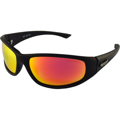 Mangrove Jacks Hit Up C3 Matte Black / Red Revo Polarised Lenses