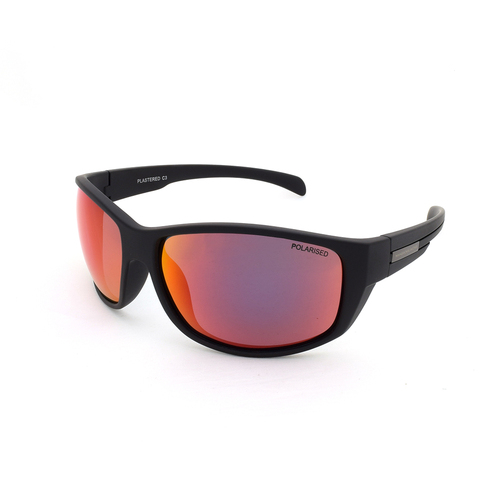 Mangrove Jacks Plastered C3 Matte Black / Red Revo Polarised Lenses