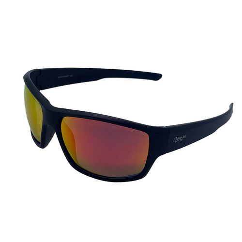 Mangrove Jacks Lockhart C3 Matte Black / Smoke w Red Revo Polarised Lenses