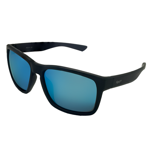 Mangrove Jacks Snowy C8 Matte Black / Smoke w Ice Blue Revo Polarised Lenses